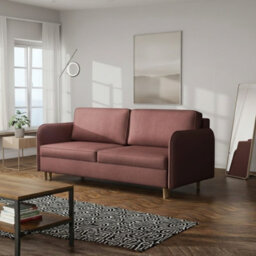 Gaja 209Cm Modern Sofa Bed With Storage Dl Mechanism Comfortable Fold Out Couch With Durable Hydrophobic Fabric Pink - thumbnail 2