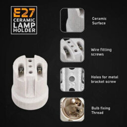 E27 Base Bulb Holder Es Lamp Holder Base White Ceiling Lamp Holder Max 250V,60W,metal Heat Resistance Ceramic Porcelain Holder - thumbnail 4