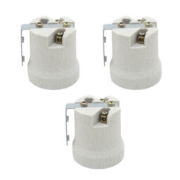 E27 Base Bulb Holder Es Lamp Holder Base White Ceiling Lamp Holder Max 250V,60W,metal Heat Resistance Ceramic Porcelain Holder - thumbnail 1