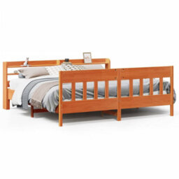 Berkfield Bed Frame Without Mattress Wax Brown 180X200 Cm Super King Solid Wood Pine - thumbnail 2