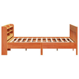 Berkfield Bed Frame Without Mattress Wax Brown 180X200 Cm Super King Solid Wood Pine - thumbnail 5
