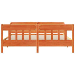 Berkfield Bed Frame Without Mattress Wax Brown 180X200 Cm Super King Solid Wood Pine - thumbnail 4