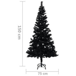 Berkfield Artificial Christmas Tree With Stand Black 150 Cm Pvc - thumbnail 5