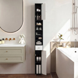 Slim Bathroom Tall Cabinet Floor Storage Cabinet Organizer - thumbnail 5