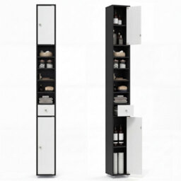 Slim Bathroom Tall Cabinet Floor Storage Cabinet Organizer - thumbnail 4