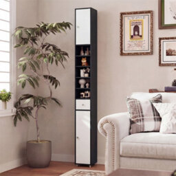 Slim Bathroom Tall Cabinet Floor Storage Cabinet Organizer - thumbnail 1