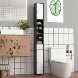 Slim Bathroom Tall Cabinet Floor Storage Cabinet Organizer - thumbnail 3