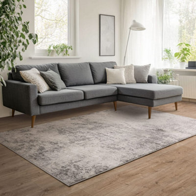 The Rug Edit Opal Abstract Grey Living Room Rug - 120X160Cm - image 1