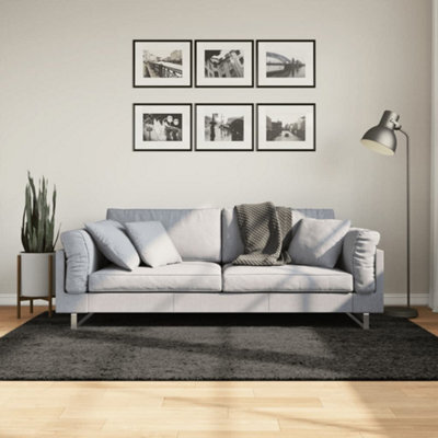 Berkfield Rug Istan High Pile Shiny Look Anthracite 140X200 Cm - image 1