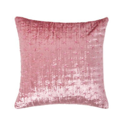 Homescapes Blush Pink Crushed Velvet Cushion Cover, 55 X 55 Cm