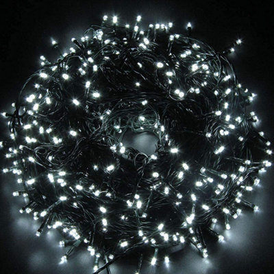 Shatchi 300 Leds Cool White Fairy String Lights Cool White Green Cable 8 Modes Mains Powered Memory Auto Timer - image 1