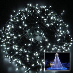 Shatchi 300 Leds Cool White Fairy String Lights Cool White Green Cable 8 Modes Mains Powered Memory Auto Timer - thumbnail 2