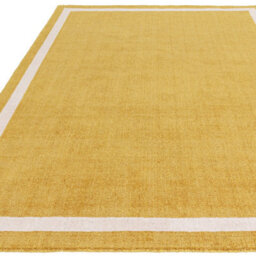 Yellow Plain Handmade Bordered 7mm Pile Stain-Resistant Rug For Bedroom, & Dining Room, Plain Wool Rug-160Cm X 230Cm - thumbnail 3