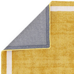 Yellow Plain Handmade Bordered 7mm Pile Stain-Resistant Rug For Bedroom, & Dining Room, Plain Wool Rug-160Cm X 230Cm - thumbnail 4