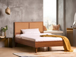 Beliani Bed Pe Rattan Monpazier 120 X 200 Cm (Eu Small Double) Dark Brown - thumbnail 2