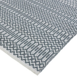 Teal Outdoor Rug, Geometric Stain-Resistant Rug For Patio Balcony Garden, 2mm Modern Outdoor Area Rug-160Cm X 230Cm - thumbnail 4