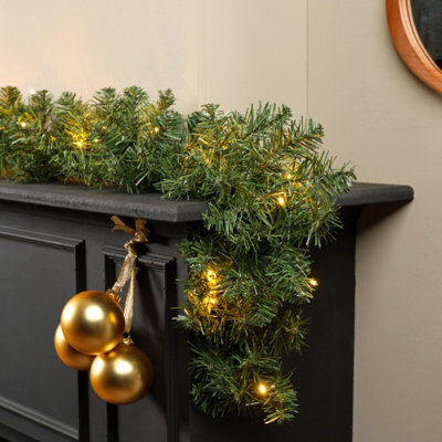 Kaemingk Battery Imperial Pine Christmas Garland - Warm White Lights - 270Cm X 25Cm - image 1
