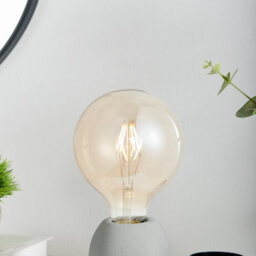 Furniturebox Uk Kayla Industrial Grey Concrete And Smoked Glass Table Lamp - thumbnail 3