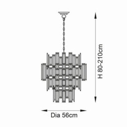 Luminosa Lighting Luminosa Viviana Pendant Ceiling Light Gold Effect Plate, Champagne Crystal, 12X E14 - thumbnail 7