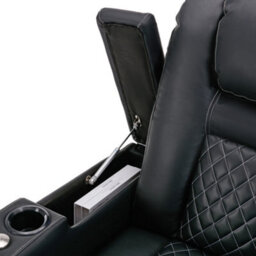 More4Homes Broadway 3 Seater Electric Recliner Cinema Sofa Usb Charging Led Base (Black W White Stitching) - thumbnail 6