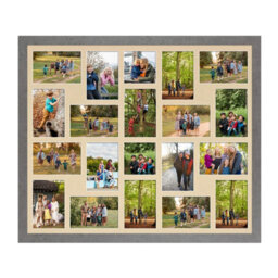 AK Frames 80X70Cm Marble Grey Modern Multi Photo Frame With Ivory Mount - Holds 20 Apertures (18X) 6X4, (2X) 4X4 Photos