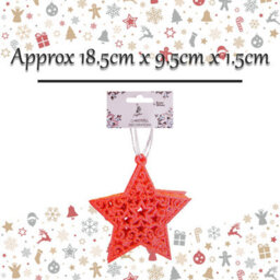 Christmas Tree Decoration Glitter Star Ornament X 6 18. 5X9. 5X1. 5Cm - thumbnail 2