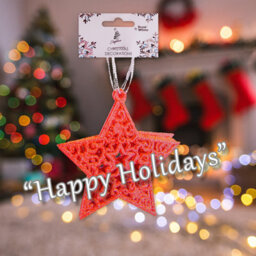 Christmas Tree Decoration Glitter Star Ornament X 6 18. 5X9. 5X1. 5Cm - thumbnail 4