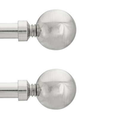 Toolty Curtain Rod Pole Finials Plain Ball - 19 mm Inox - Durable Metal Construction - Pair - image 1
