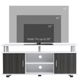 Wyld Haus Mihavi 120Cm Grey And White Media Console With Shelves And Cupboards For Tvs Up To 50 Inches - thumbnail 4