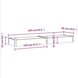 Berkfield Garden Raised Bed With Liner 240X60X25 Cm Solid Wood Fir - thumbnail 8