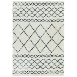 Cream Grey Geometric Luxurious Modern Shaggy Easy To Clean Rug Dining Room-160Cm X 230Cm - thumbnail 5