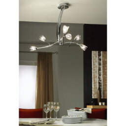 Luminosa Lighting Luminosa Pietra Pendant 3 Arm 6 Light G9, Polished Chrome - thumbnail 2