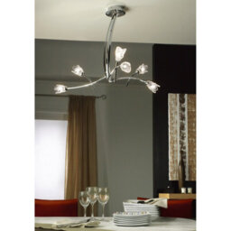 Luminosa Lighting Luminosa Pietra Pendant 3 Arm 6 Light G9, Polished Chrome - thumbnail 3