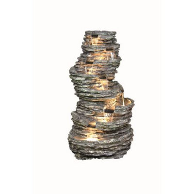 Outdoor Living UK Aqua Creations 8 Pool Rock Solar Water Feature With Protective Cover