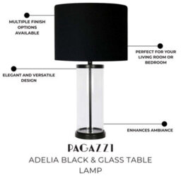Pagazzi Lighting Pagazzi Adelia Black & Glass Table Lamp - thumbnail 7