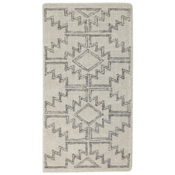 Beliani Hand-Tufted Wool Area Rug Beige And Black Geometric Boho 80 X 150 Cm - thumbnail 3