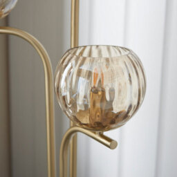 Luminosa Lighting Luminosa Dimple Complete Floor Lamp Satin Brass Plate, Champagne Lustre Glass - thumbnail 5