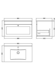 Balterley Swynnerton Traditional 1 Drawer Wall Hung Vanity Unit With Basin, Satin Green, 800mm - thumbnail 2