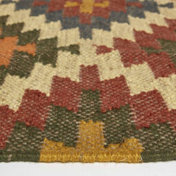 Homescapes Lucea Orange & Blue Kilim Wool Rug 120 X 170 Cm - thumbnail 4