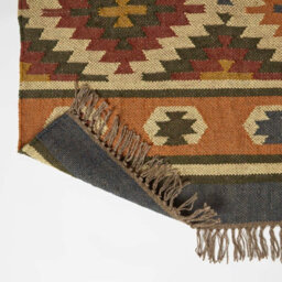 Homescapes Lucea Orange & Blue Kilim Wool Rug 120 X 170 Cm - thumbnail 5