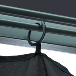 Berkfield Classic Gazebo With Curtain&led String Lights 3X3 M Anthracite Aluminium - thumbnail 9