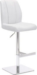 Lamboro Ravenna Signature White Real Leather Bar Stool, Chrome & Weighted Base, Home & Kitchen - thumbnail 1