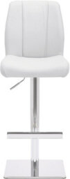 Lamboro Ravenna Signature White Real Leather Bar Stool, Chrome & Weighted Base, Home & Kitchen - thumbnail 3