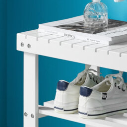 Sobuy Fsr02-K-W, Bamboo 2 Tiers Shoe Rack Shoe Bench, Bathroom Shelf,white,w50Xd29Xh45 - thumbnail 7