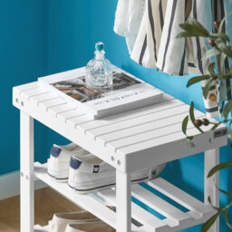 Sobuy Fsr02-K-W, Bamboo 2 Tiers Shoe Rack Shoe Bench, Bathroom Shelf,white,w50Xd29Xh45 - thumbnail 4