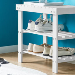 Sobuy Fsr02-K-W, Bamboo 2 Tiers Shoe Rack Shoe Bench, Bathroom Shelf,white,w50Xd29Xh45 - thumbnail 6