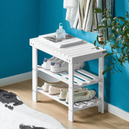 Sobuy Fsr02-K-W, Bamboo 2 Tiers Shoe Rack Shoe Bench, Bathroom Shelf,white,w50Xd29Xh45 - thumbnail 8