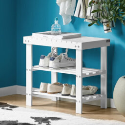 Sobuy Fsr02-K-W, Bamboo 2 Tiers Shoe Rack Shoe Bench, Bathroom Shelf,white,w50Xd29Xh45 - thumbnail 9