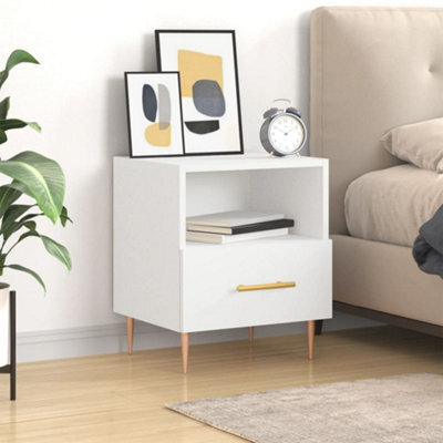 Berkfield Bedside Cabinet White 40X35X47.5 Cm Engineered Wood - image 1