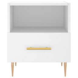 Berkfield Bedside Cabinet White 40X35X47.5 Cm Engineered Wood - thumbnail 4